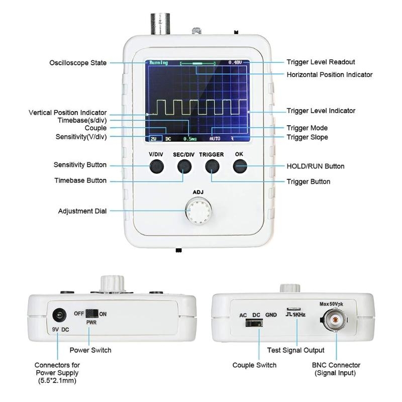 Oscilloscope Dso Mini - analizador lógico osciloscopio digital Mini TFT