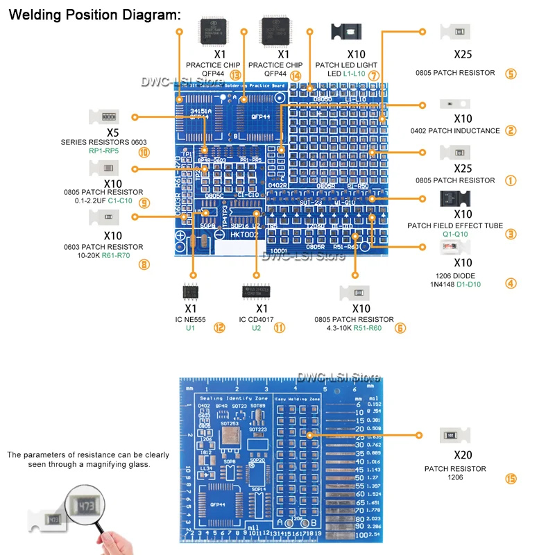 Componentes SMD/SMT, tablero d - Diy Electronics Kits For Kids reseña y precio