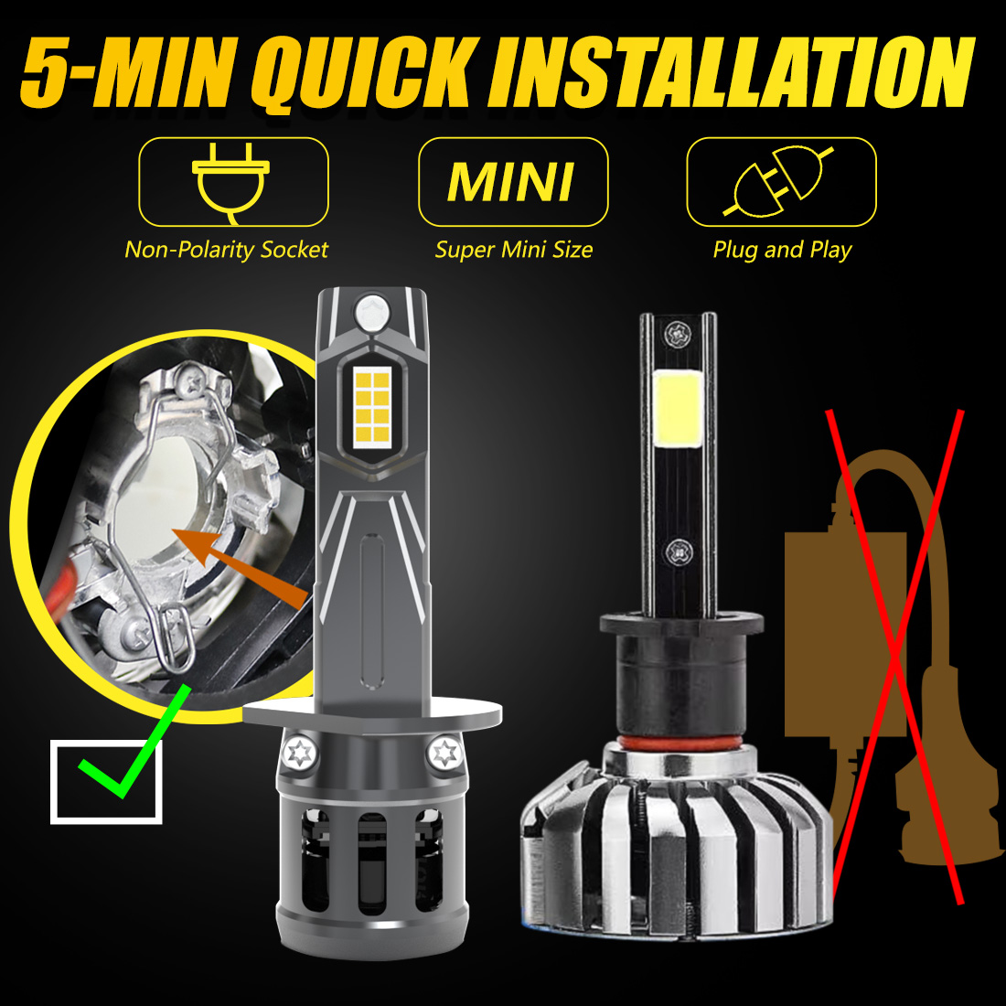2 faros LED H1 de alta potenci - Diy Lamp Electronics reseña y precio